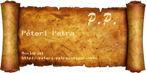 Péteri Petra névjegykártya
