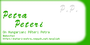 petra peteri business card